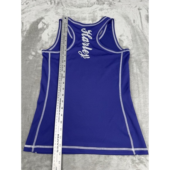 Harley Davidson Purple Tank Top Womens Small S Logo Embroidered Motorcycle Biker - Picture 6 of 7